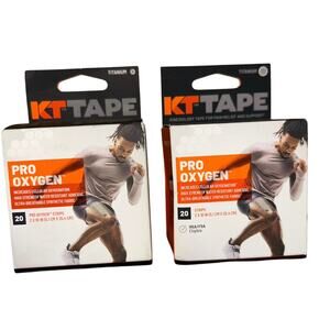 2 KT Tape Pro Oxygen Titanium 20 Strips 2-10" Strips Kinesiology Pain Relief NEW